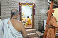 H.H. Swamiji at the Shri Chenna Keshava Narayan Temple. Chitrapur, Shirali. (25 Sep 2024)